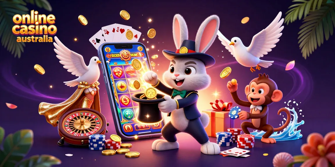 Experience the excitement of online casino australia with magical characters and vibrant gaming elements.