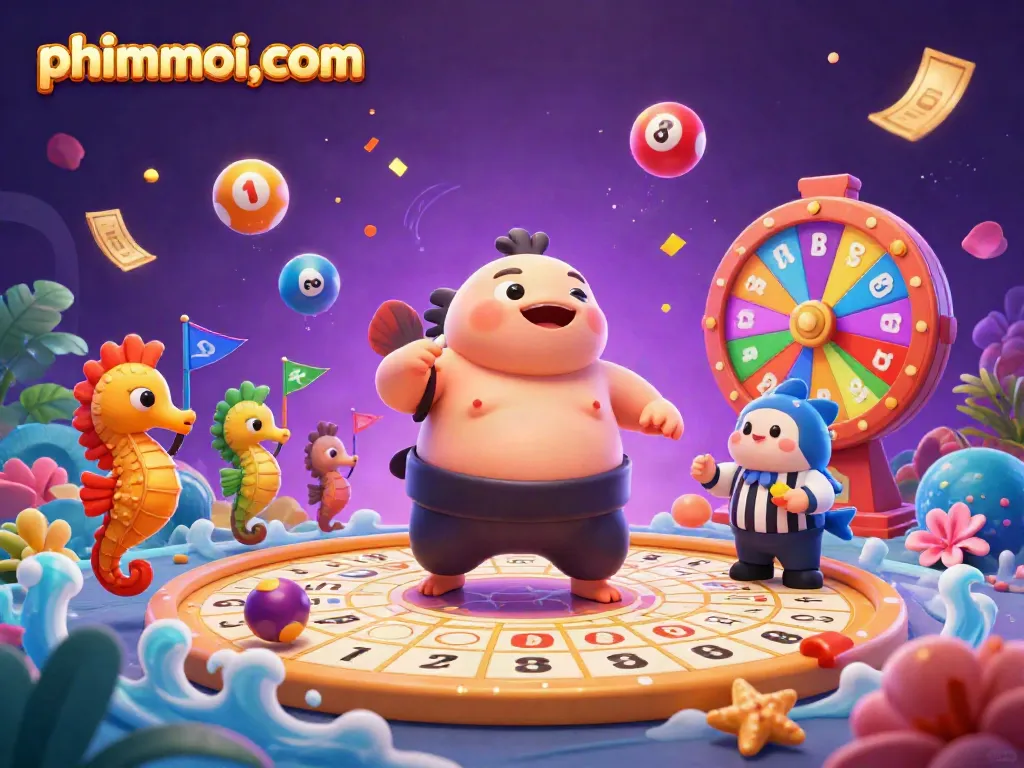 Experience high-energy fun with phimmoi,com in this lively underwater gaming scene featuring a dynamic fugu and engaging gambling elements.