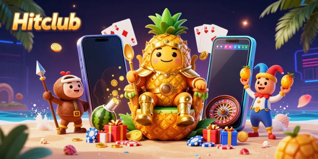 Experience the excitement of Hitclub's casino scene featuring vibrant characters and games.